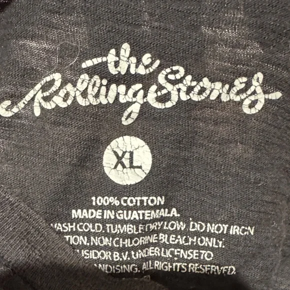 The Rolling Stones Black Tee with Red Tongue Graphic - Picture 2 of 2